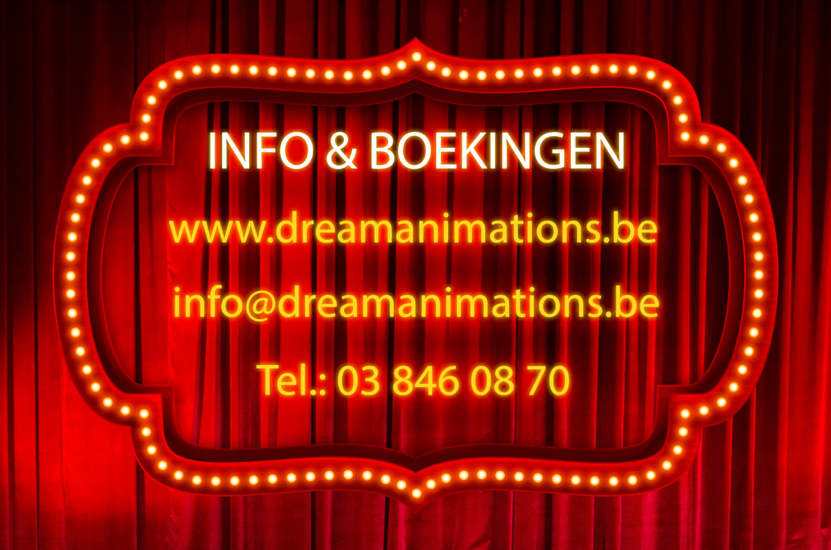 Contacteer Dream Animations voor het boeken van al jouw artiesten, shows en animaties.